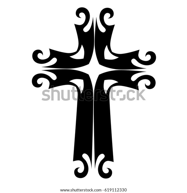 Cross Tattoo Tribal Design Isolated Vector Stock Vector (Royalty Free ...
