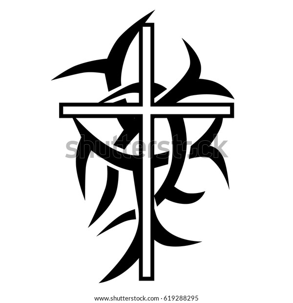 Cross Tattoo Tribal Design Isolated Vector Stock Vector (Royalty Free ...