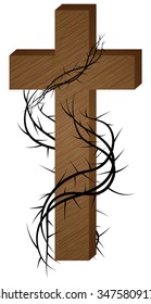 Wooden cross crown of thorns Stock Vectors, Images & Vector Art ...