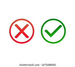 Cross Tick Icon Vector Circle Line Stock Vector Royalty Free Shutterstock