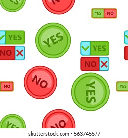 Cross and tick pattern. Cartoon illustration of cross and tick vector pattern for web