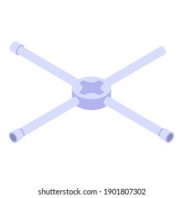 Icono de la tecla de llenado cruzada. Isométrico del icono del vector de llavero cruzado para el diseño web aislado en fondo blanco