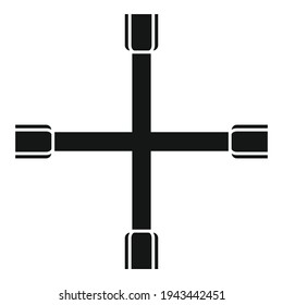 Icono de la tecla de llenado cruzada. Ilustración simple del icono del vector de llavero cruzado para el diseño web aislado en fondo blanco