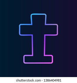 Cross tombstone icon. Simple thin line, outline vector of halloween icons for ui and ux, website or mobile application