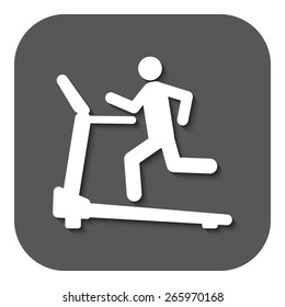 Cross trainer machine icon. Running symbol. Flat Vector illustration. Button