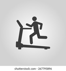 Cross trainer machine icon. Running symbol. Flat Vector illustration
