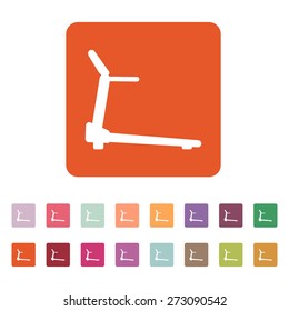 Cross trainer machine icon. Running symbol. Flat Vector illustration. Button Set