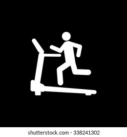 Cross trainer machine icon. Running symbol. Flat Vector illustration