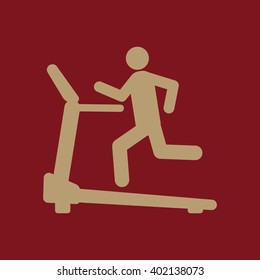 Cross trainer machine icon. Running symbol. Flat Vector illustration