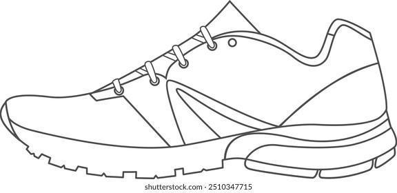 Cross trainers sneakers line icon. Athlete lifestyle symbol