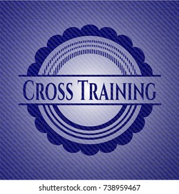 Cross Training badge with denim background