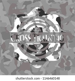 Cross Training grey camouflaged emblem