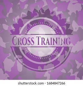 Cross Training pink and purple on camo pattern. Vector Illustration. Detailed.