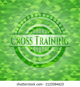 Cross Training realistic green mosaic emblem
