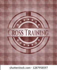 Cross Training red seamless geometric pattern emblem. Seamless.