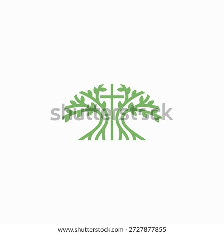 cross and tree vector illustration