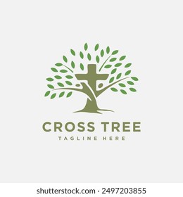 Logotipo del Vector del árbol cruzado. Inspiración del logotipo