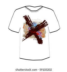 Cross. T-shirt design template. Editable