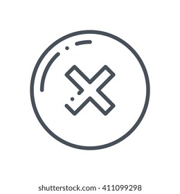 Cross, un confirmed icon suitable for info graphics, websites and print media and  interfaces. Hand drawn style, line, vector icon.