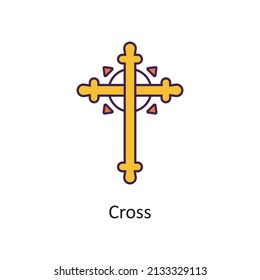 Cross Vector Filled Outline Icon Design illustration. St Patrick's Day Symbol on White background EPS 10 File