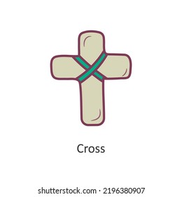 Cross vector filled outline Icon Design illustration. Halloween Symbol on White background EPS 10 File