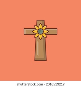 cross vector flat color icon