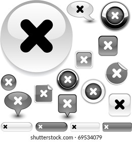 Cross vector grey icons.