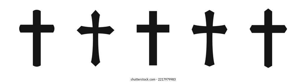 Cross vector icon. Christian cross vector icon. Crucifix symbols. Cross symbol.  EPS 10