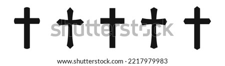 Cross vector icon. Christian cross vector icon. Crucifix symbols. Cross symbol.  EPS 10