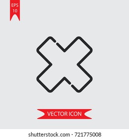 Cross vector icon, illustration symbol