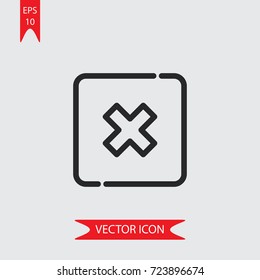 Cross vector icon, illustration symbol
