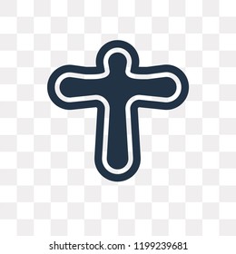 Cross vector icon isolated on transparent background, Cross transparency concept can be used web and mobile