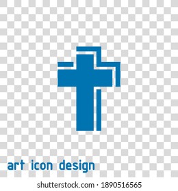 cross vector icon on an abstract background