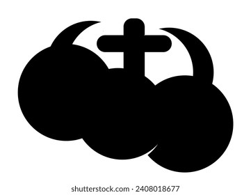 Cross vector illustration isolated with white background