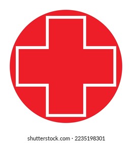 Icono aislado del vector cruzado. Símbolo de signo del hospital de salud