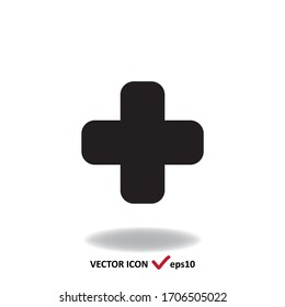 Cross vector minimal icon, simple sign