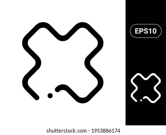 Cross vector modern and stylish line icon for digital website and apps