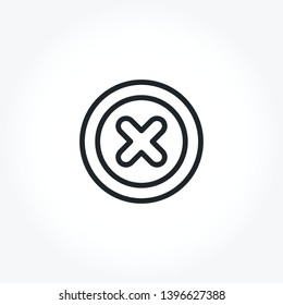 Cross vector out line icon