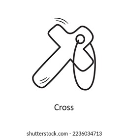 Cross vector outline Icon Design illustration. Christmas Symbol on White background EPS 10 File