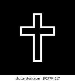 Símbolo de forma de vector cruzado. Signo de cristiandad. Icono de la religión cristiana. Logo de la fe católica y protestante o silueta de imagen.