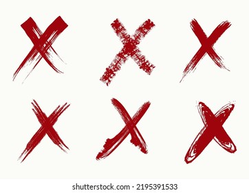 Cross Vector Signs Dry Brush Strokes Stock Vector (Royalty Free ...