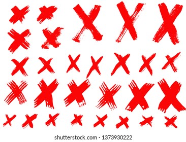 Cross Vector Signs Set Dry Brush Stock Vector (Royalty Free) 1373930222 ...