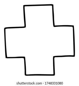 Cross vector single illustration. Medical care. 
