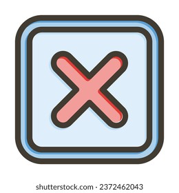 Cross Vector Thick Line Filled Colors Icon For Personal And Commercial Use.
