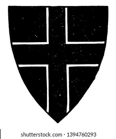 Cross Voided is not unlike the Cross double parted vintage line drawing or engraving illustration.