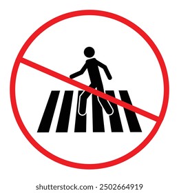 Cross walk icon. Set of pedestrian crossing vector signs. Cross line sign for walking people on white background. Pedestrian traffic sign illustration.