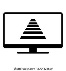 Recorrido cruzado y pantalla sobre fondo blanco
