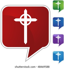 Cross web button isolated on a background