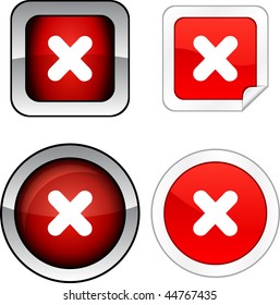  Cross  web buttons. Vector illustration.