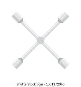 Cross wheel key icon. Flat illustration of cross wheel key vector icon for web design